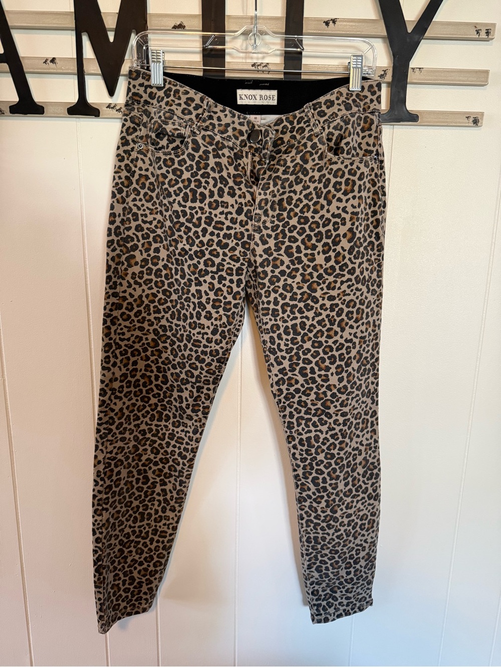 Knox Rose Leopard Print Skinny Jeans - Brown & Black